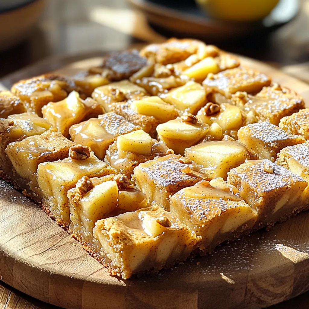 Apple Blondies with Cinnamon Glaze Simple Treat