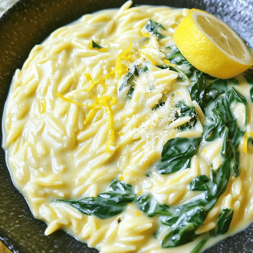 Creamy Lemon Orzo with Spinach Flavorful Dish