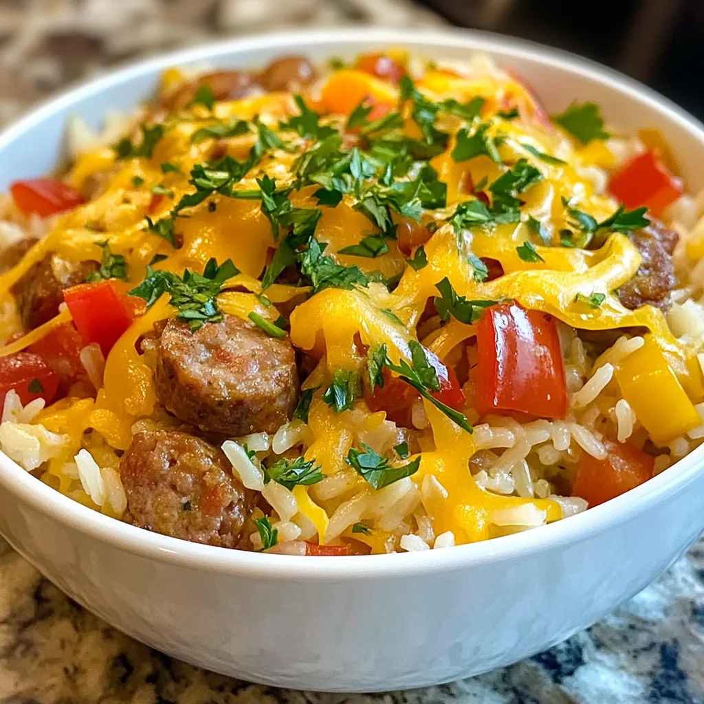 Cheesy Sausage Rice Skillet Quick and Tasty Meal