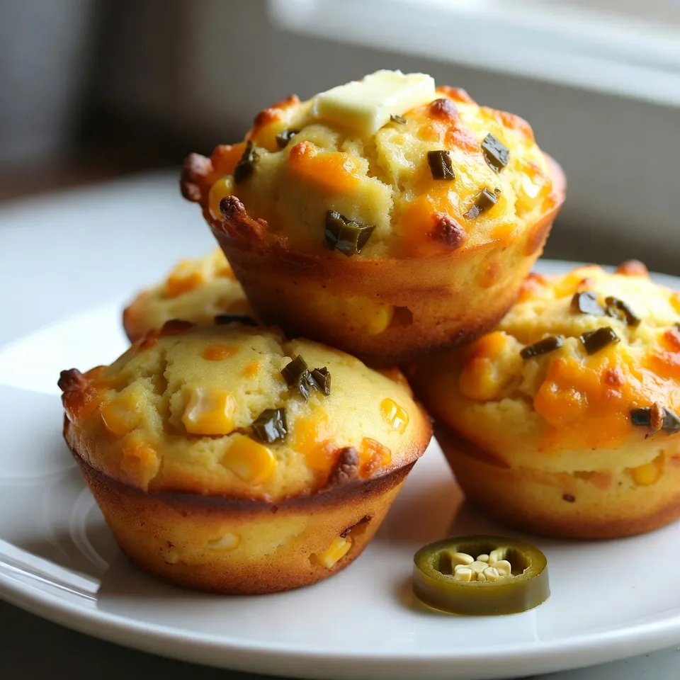 Savory Cheddar Jalapeño Cornbread Muffins Recipe