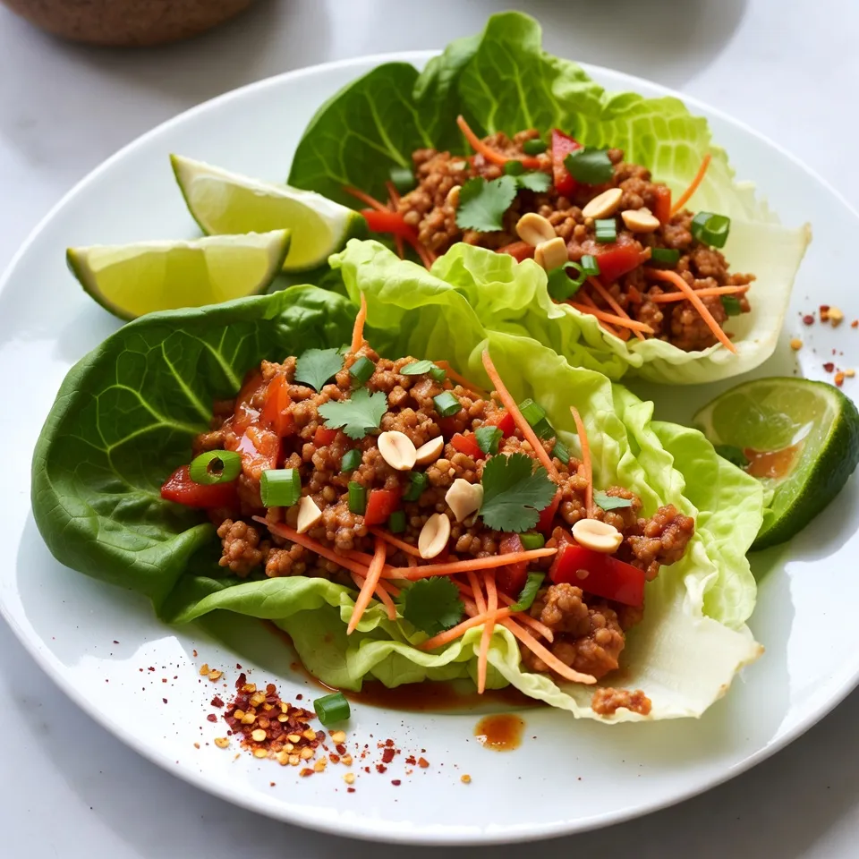 Thai Peanut Chicken Lettuce Wraps Easy Delicious Meal