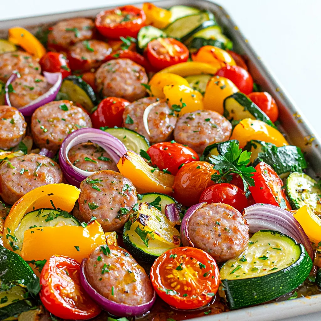 Savory Sheet-Pan Sausage &#038; Veggies Easy Dinner Idea