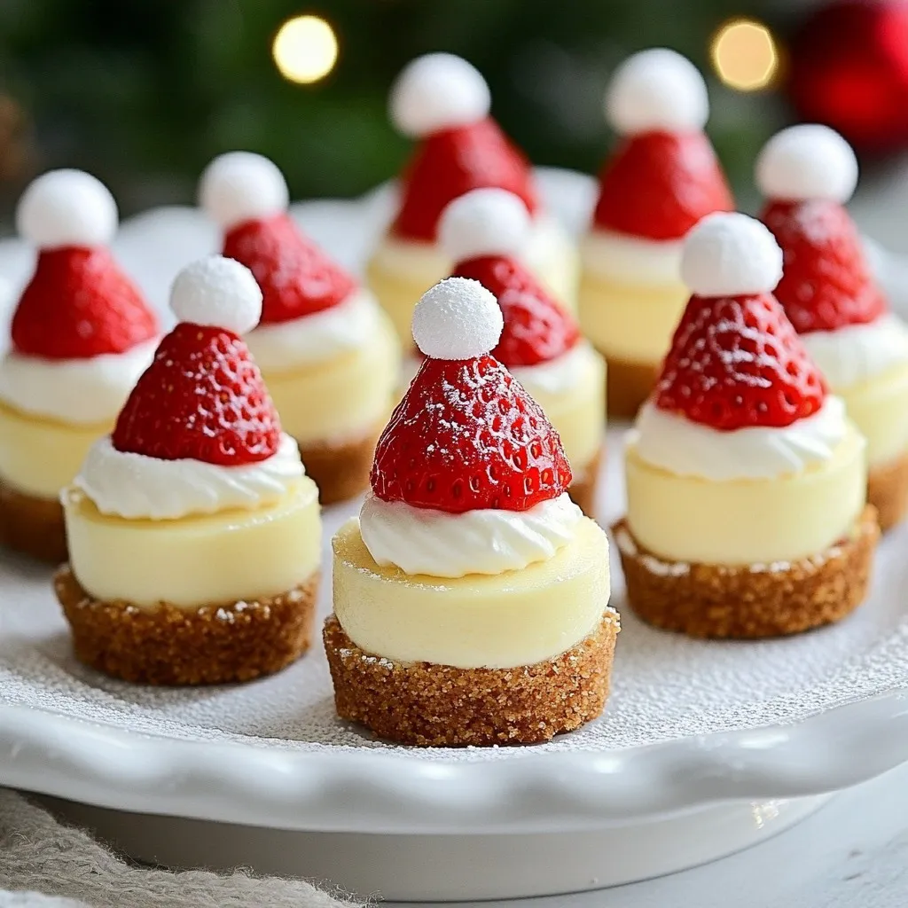 Santa Hat Cheesecake Bites Festive and Fun Treat