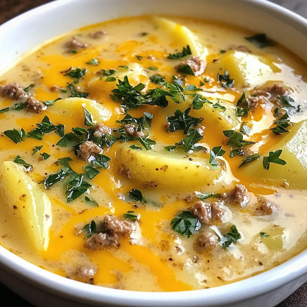 Cheesy Beef &#038; Potato Soup Hearty and Comforting Meal