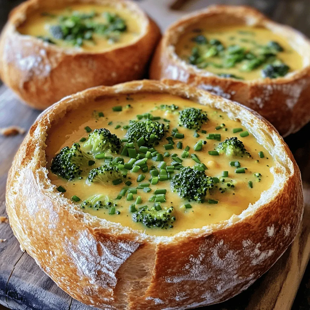 Broccoli Cheddar Soup Bread Bowls Tasty Comfort Dish