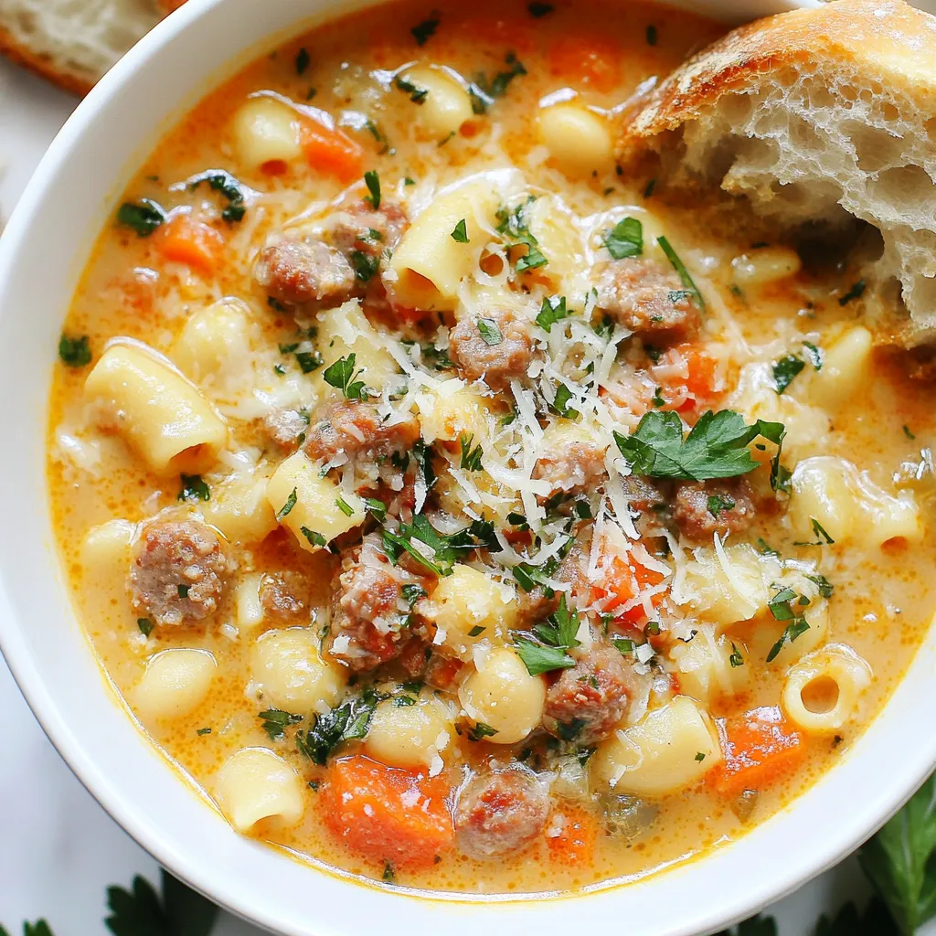 Creamy Sausage Ditalini Soup Hearty and Flavorful Dish