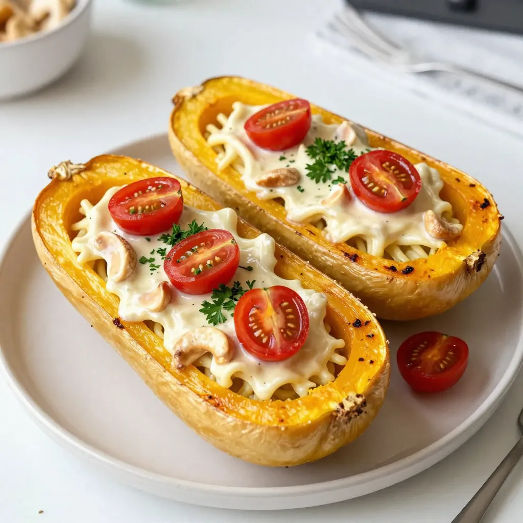 Spaghetti Squash Alfredo Creamy Comfort Dish