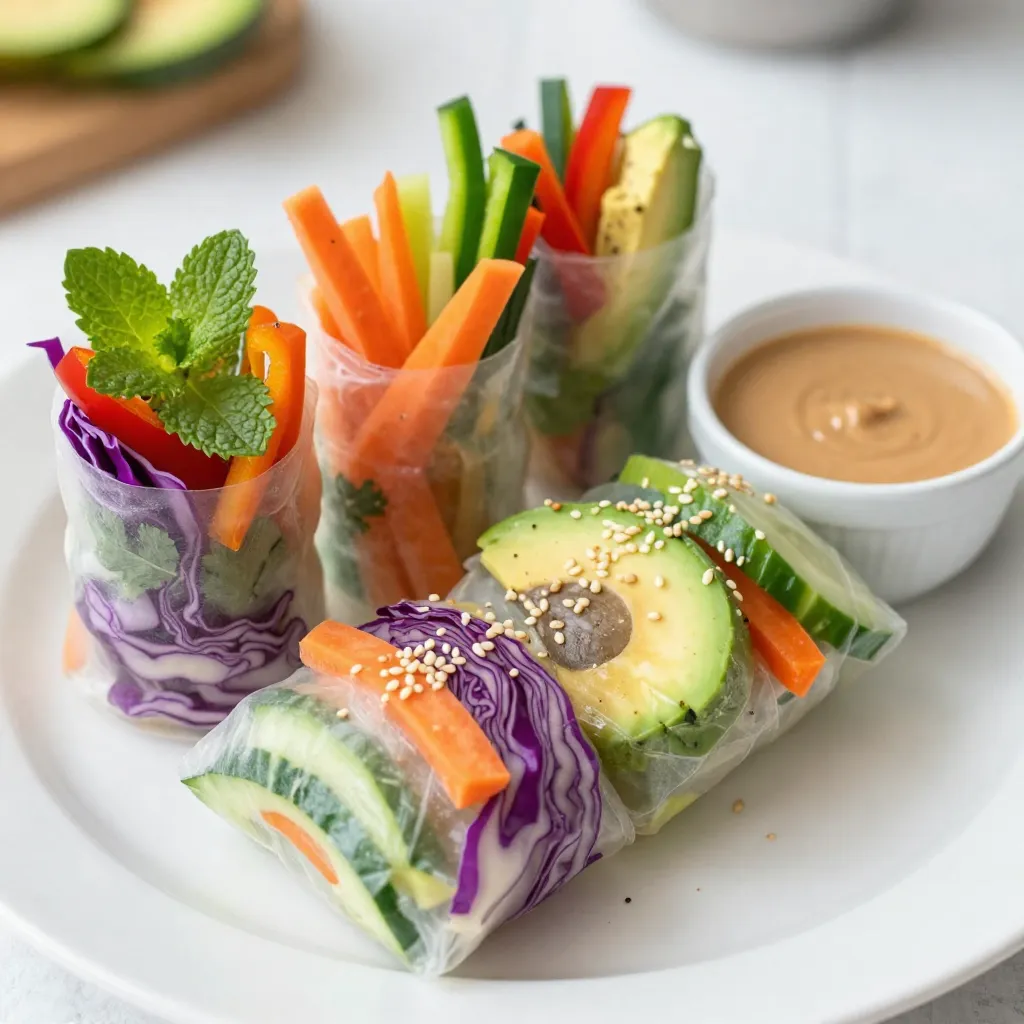 Rainbow Veggie Spring Rolls Flavorful and Fresh Delight