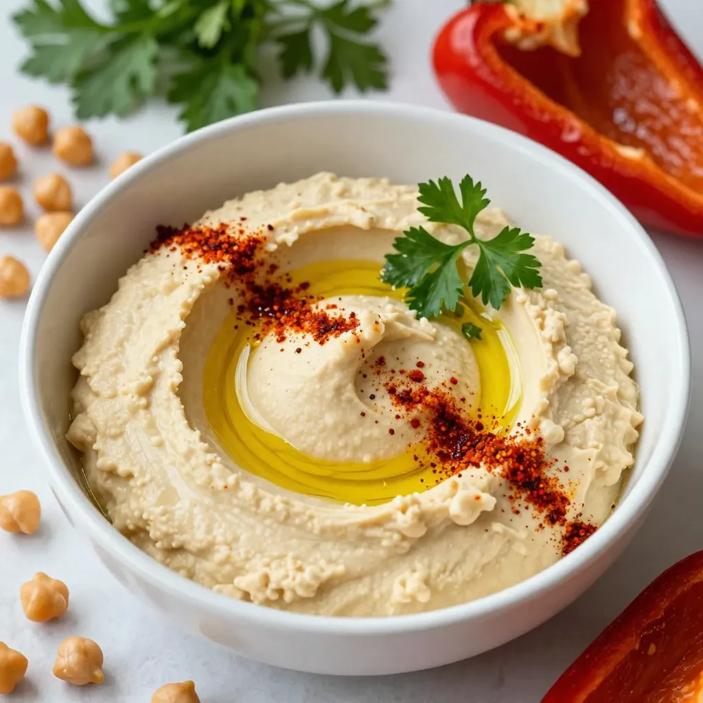 Roasted Red Pepper Hummus Rich and Flavorful Dip
