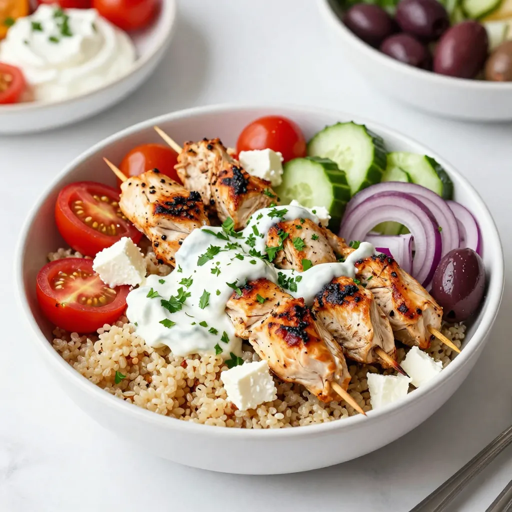 Greek Chicken Souvlaki Bowls Flavorful and Easy Meal