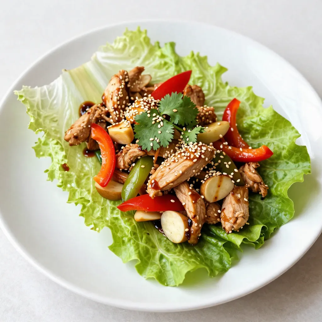 Savory Sesame Ginger Chicken Lettuce Wraps Recipe