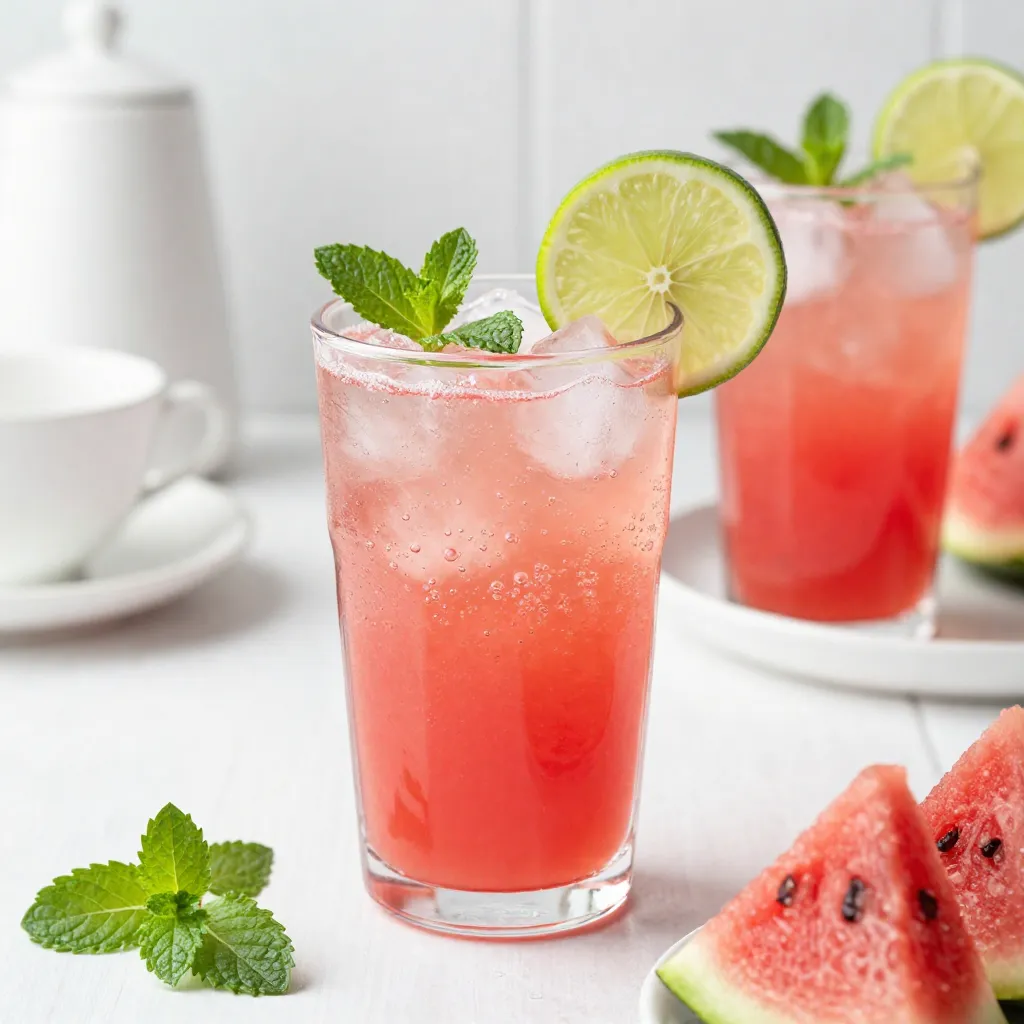 Sparkling Watermelon Limeade Refreshing Summer Drink
