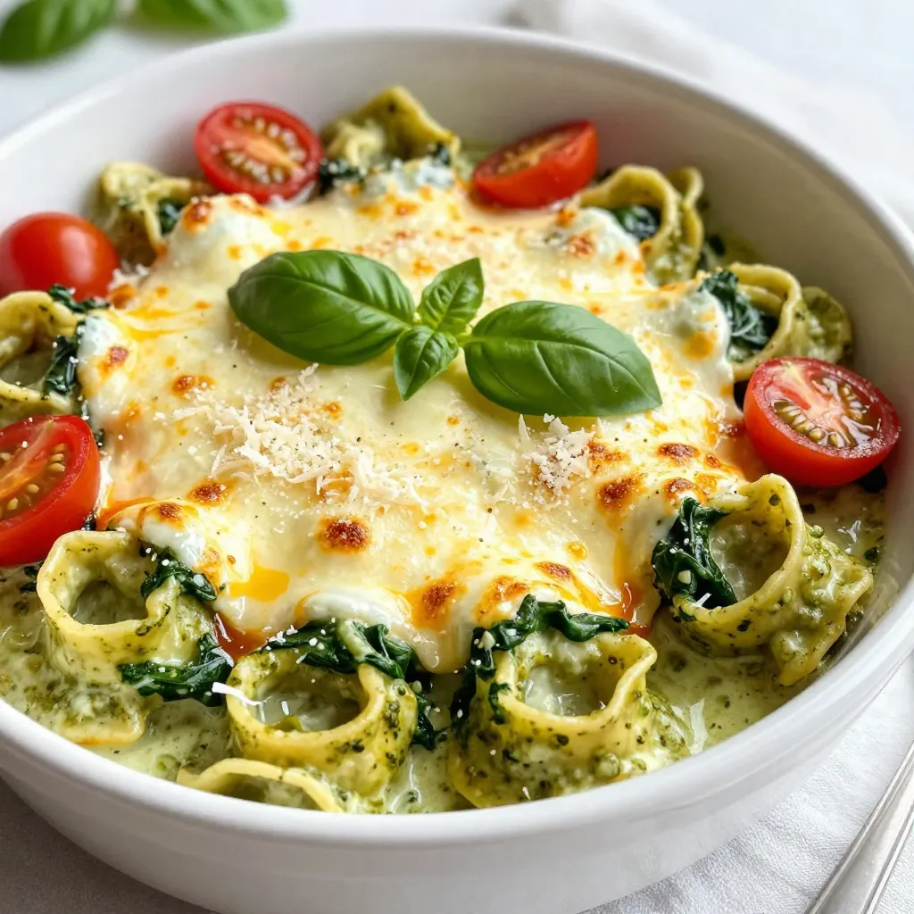 Creamy Pesto Tortellini Bake Tasty Dinner Recipe