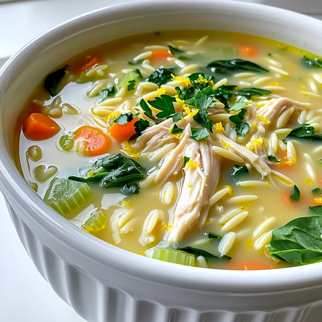 Creamy Lemon Chicken Orzo Soup Savory and Simple Recipe
