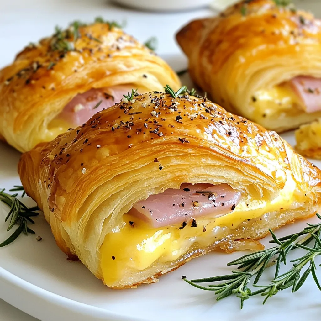 Baked Ham and Cheese Croissants Tasty Simple Meal