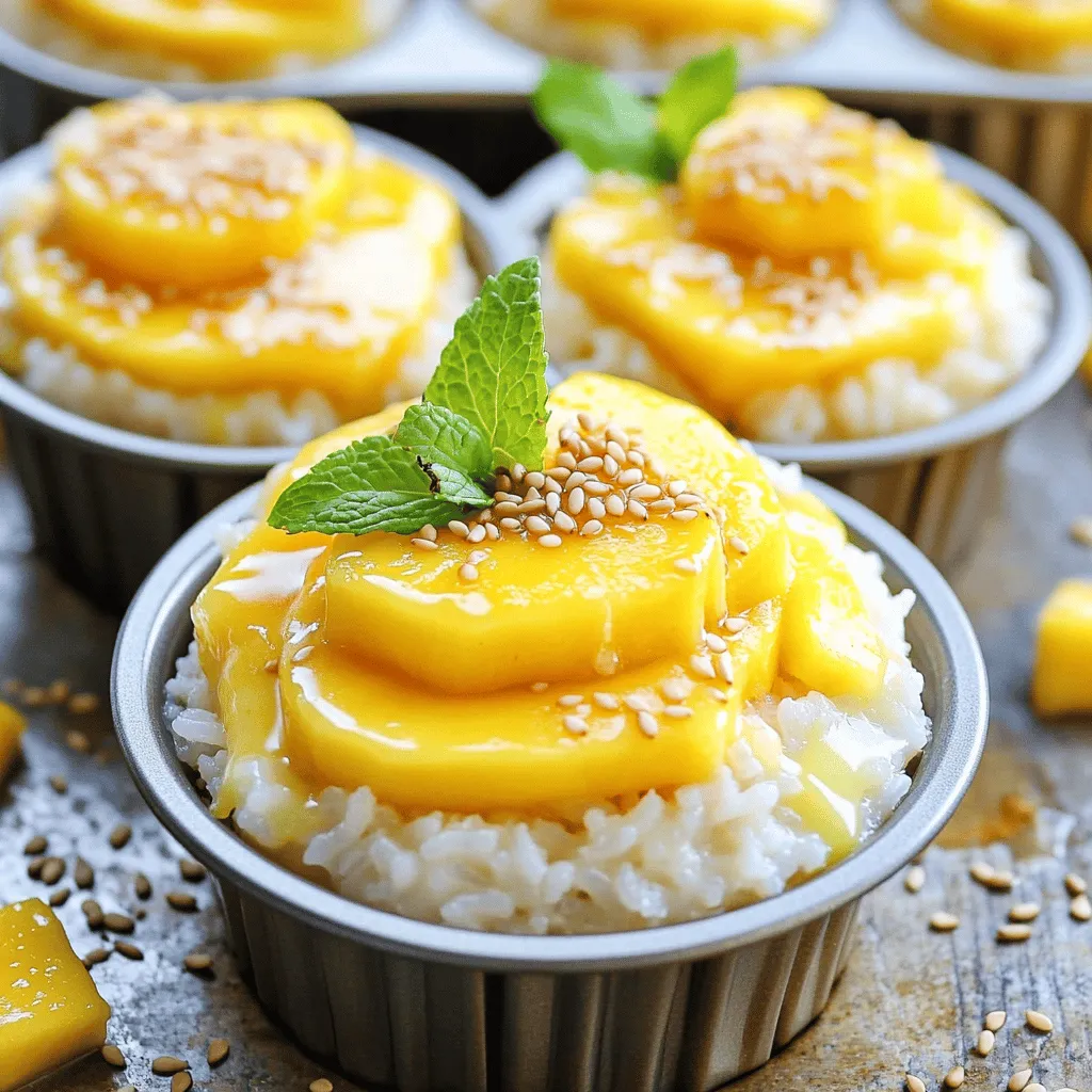 Mango Coconut Sticky Rice Cups Delightful Dessert Treat