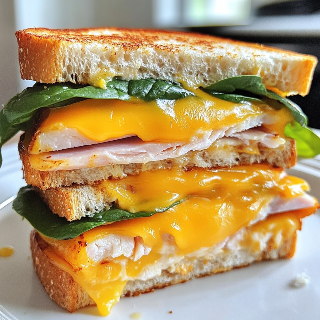 Melted Cheese and Turkey Ham Grilled Sandwich Delight