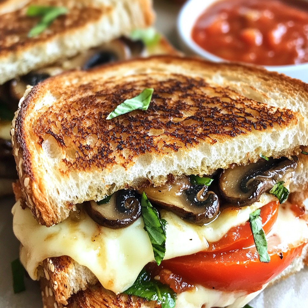 Cheesy Mushroom and Tomato Grilled Cheese Delight