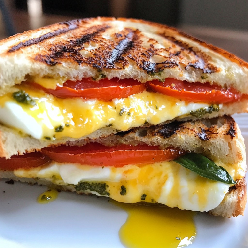 Melted Cheese and Tomato Basil Panini Delight