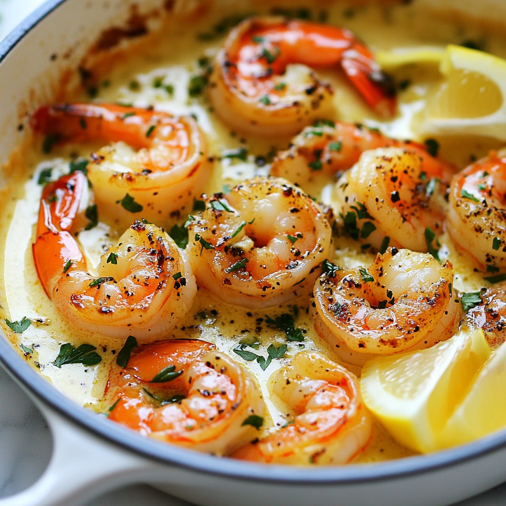 Cheesy Garlic Butter Shrimp Skillet Quick and Tasty Meal