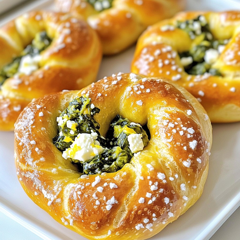 Spinach Feta Stuffed Pretzels Irresistible Snack Idea