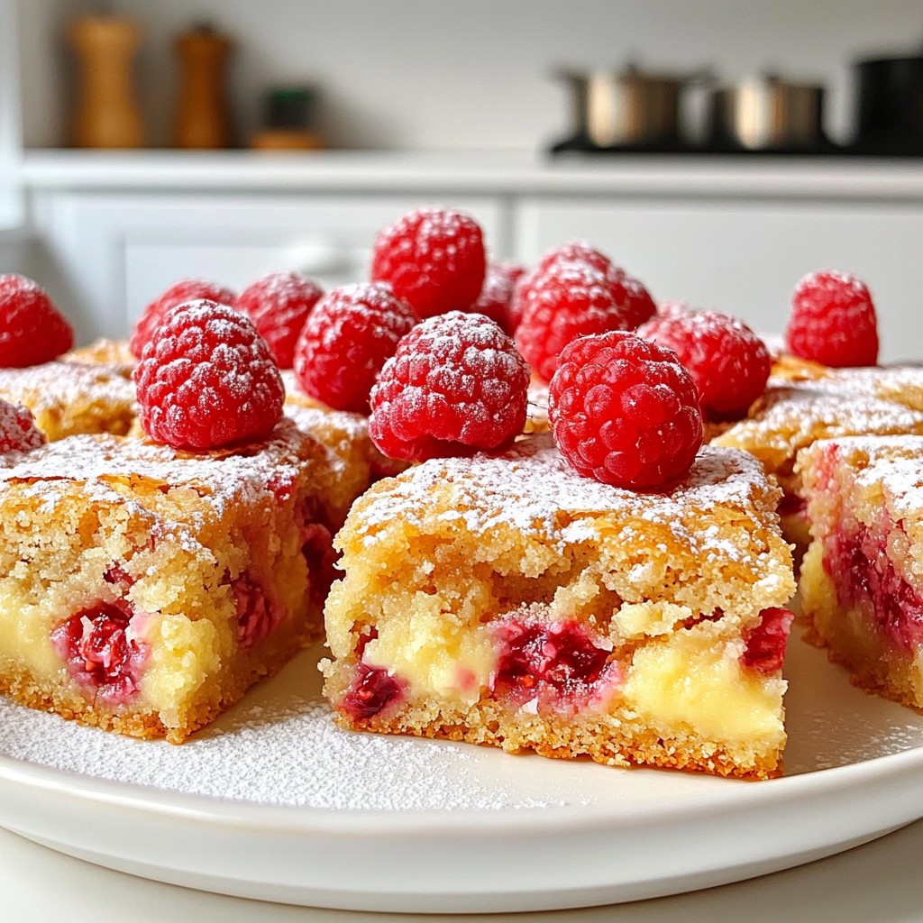 White Chocolate Raspberry Blondies Tasty Dessert Delight