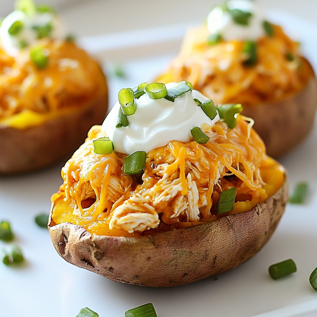Buffalo Chicken Stuffed Sweet Potatoes Delightful Meal
