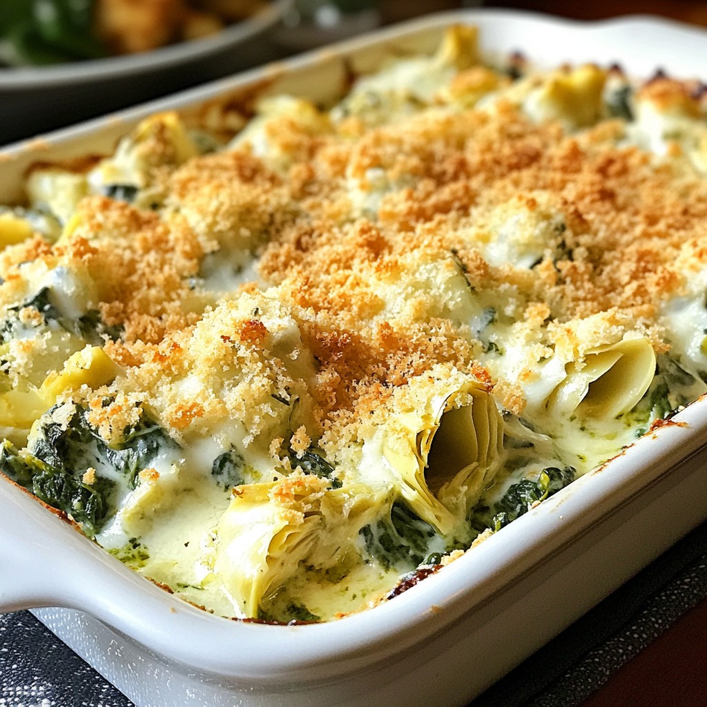 Cheesy Spinach Artichoke Casserole Comfort Dish