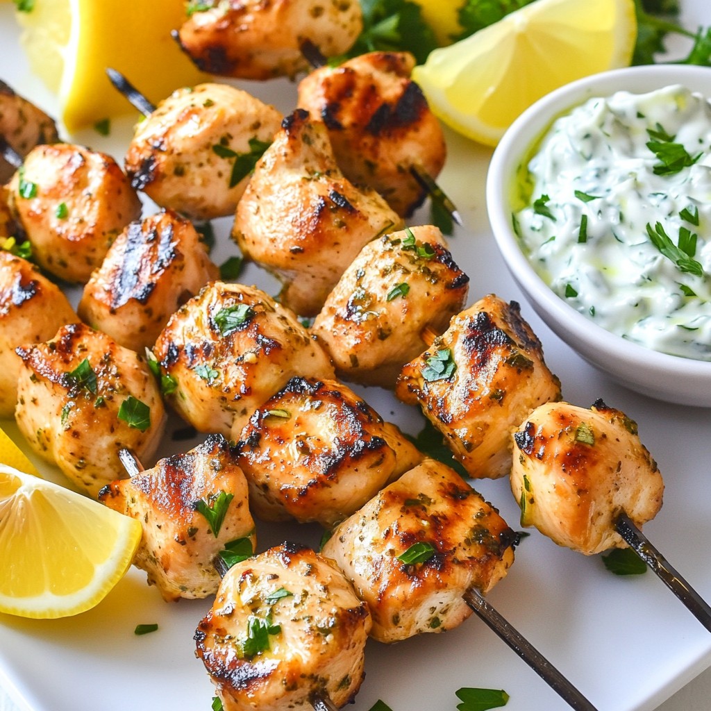 Greek Lemon Chicken Skewers Simple and Flavorful Dish
