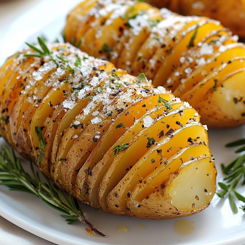 Garlic Herb Hasselback Potatoes Crispy and Flavorful