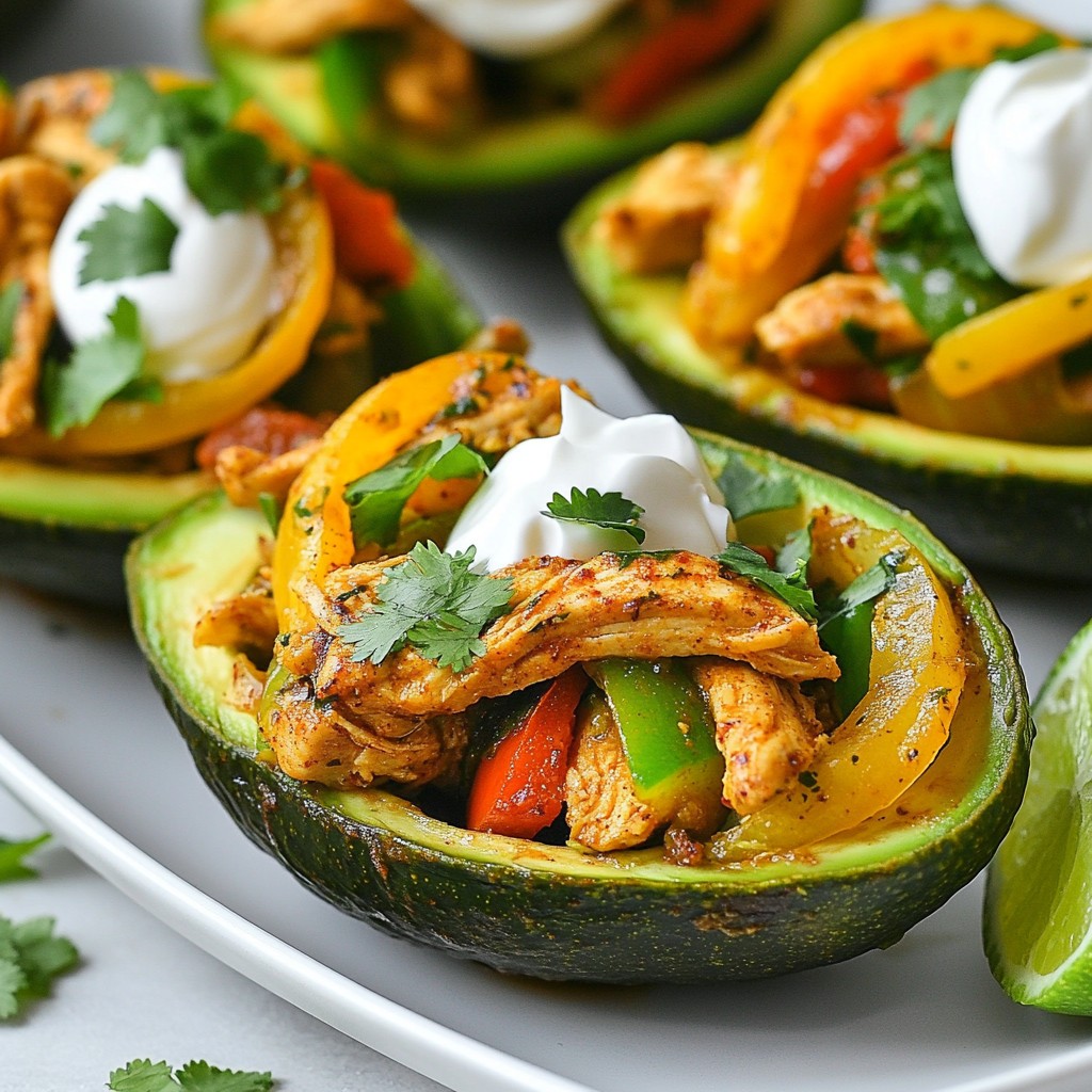 Chicken Fajita Stuffed Avocados Flavorful and Filling
