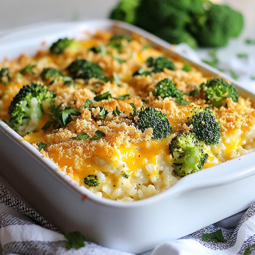 Cheesy Broccoli Rice Casserole Quick and Easy Meal