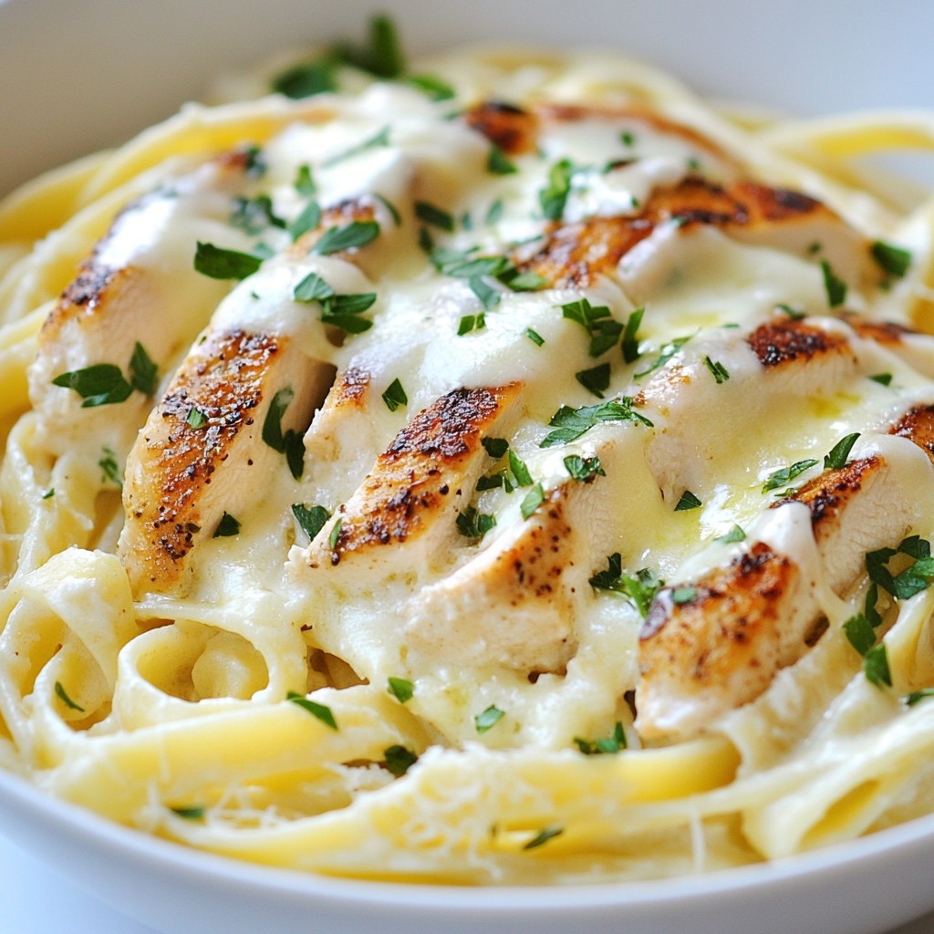 Creamy Cheese Herb Chicken Fettuccine Delight
