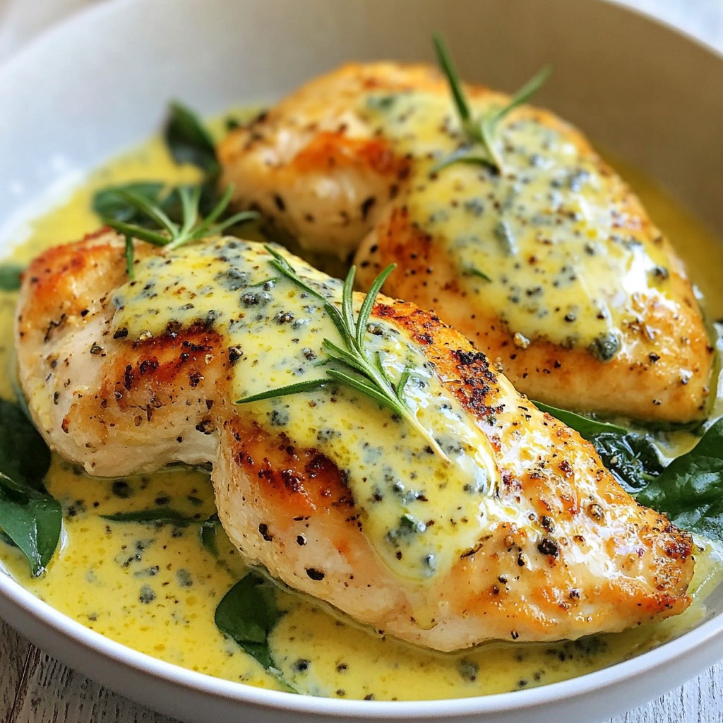 Creamy Blue Cheese Herb Chicken Skillet Delight