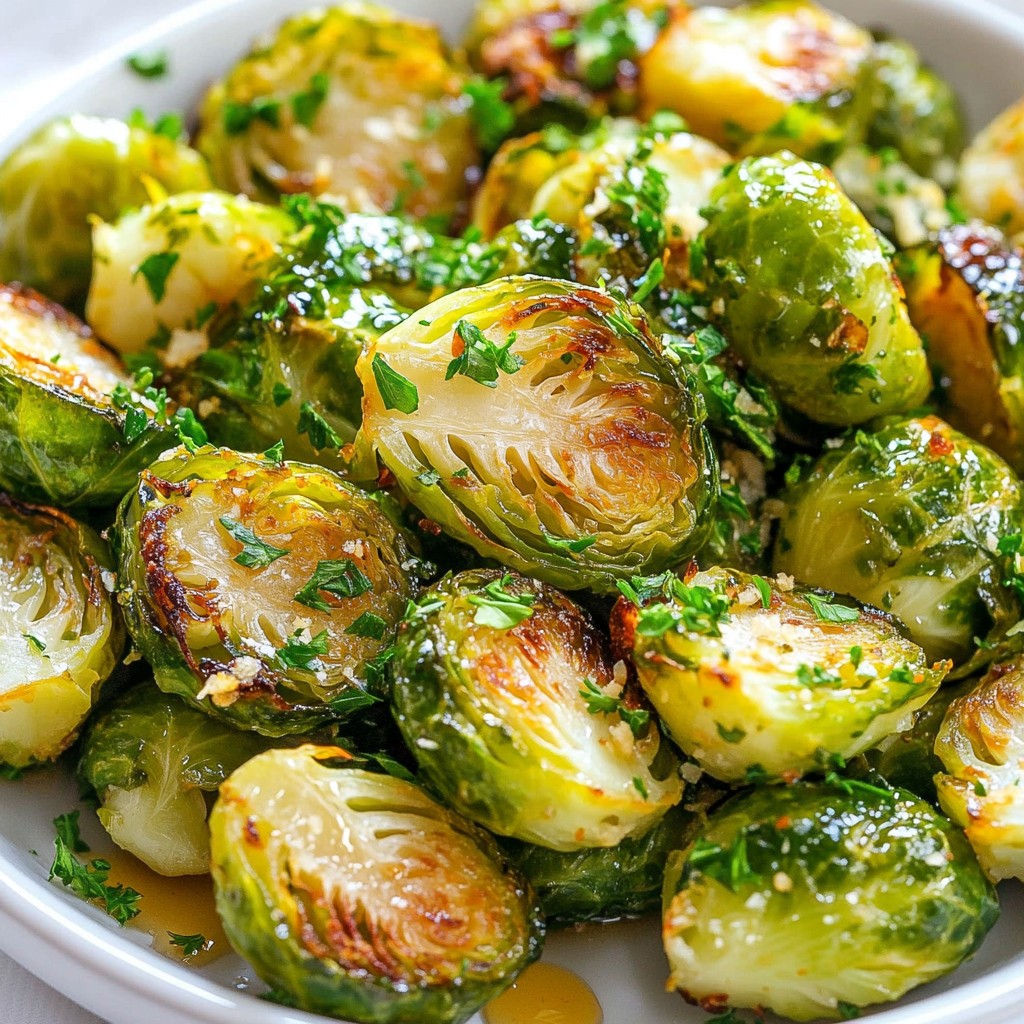 Lemon Garlic Roasted Brussels Sprouts Flavor Burst