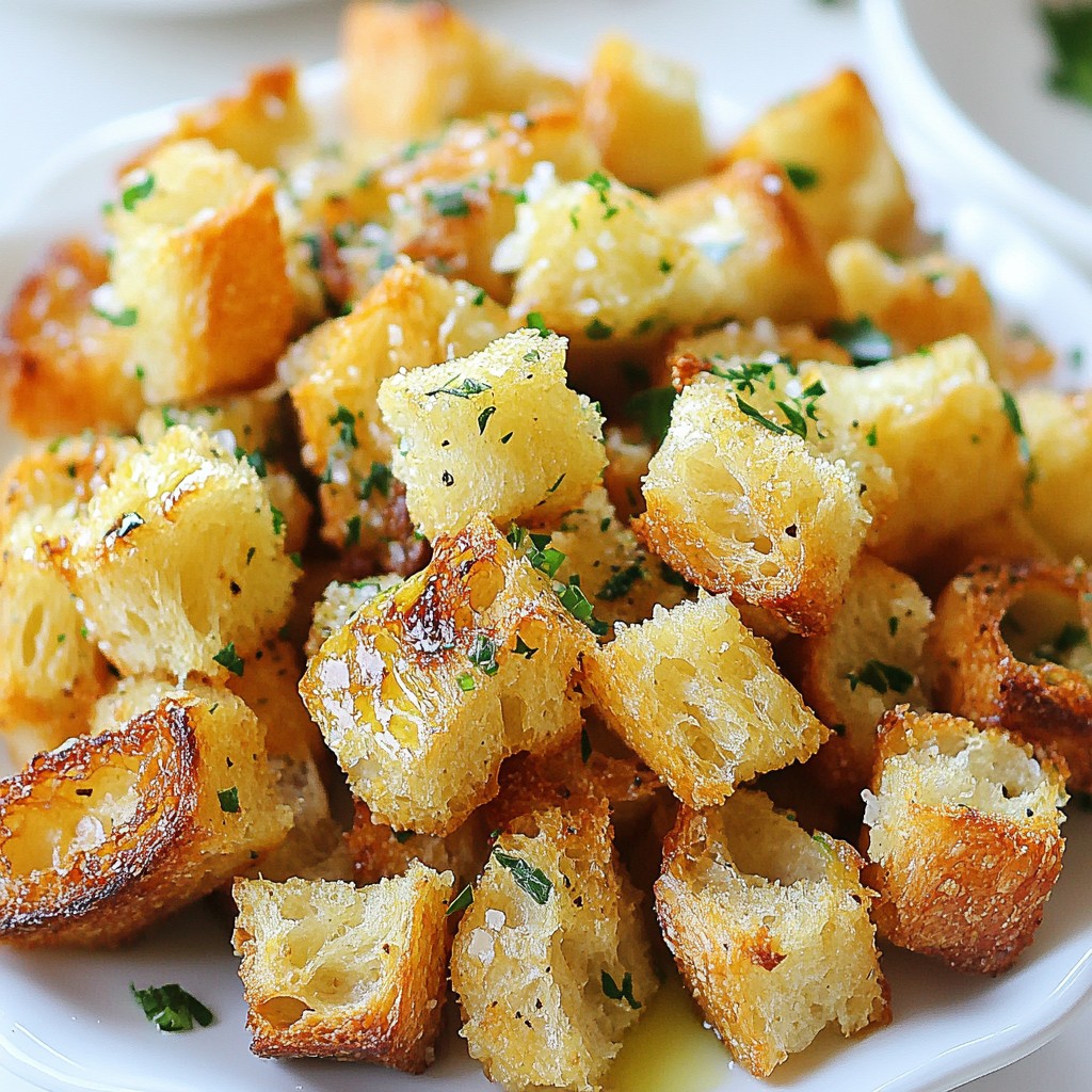 Herb Garlic Sourdough Croutons Simple and Crunchy Treat