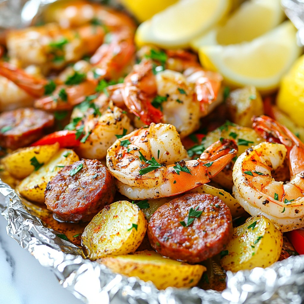 Cajun Shrimp & Sausage Foil Packs Easy Grilled Dinner