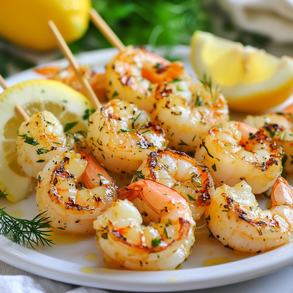 Lemon Herb Grilled Shrimp Skewers Tasty Summer Dish