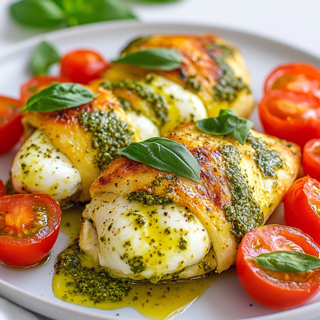 Pesto Mozzarella Stuffed Chicken Juicy and Flavorful Dish