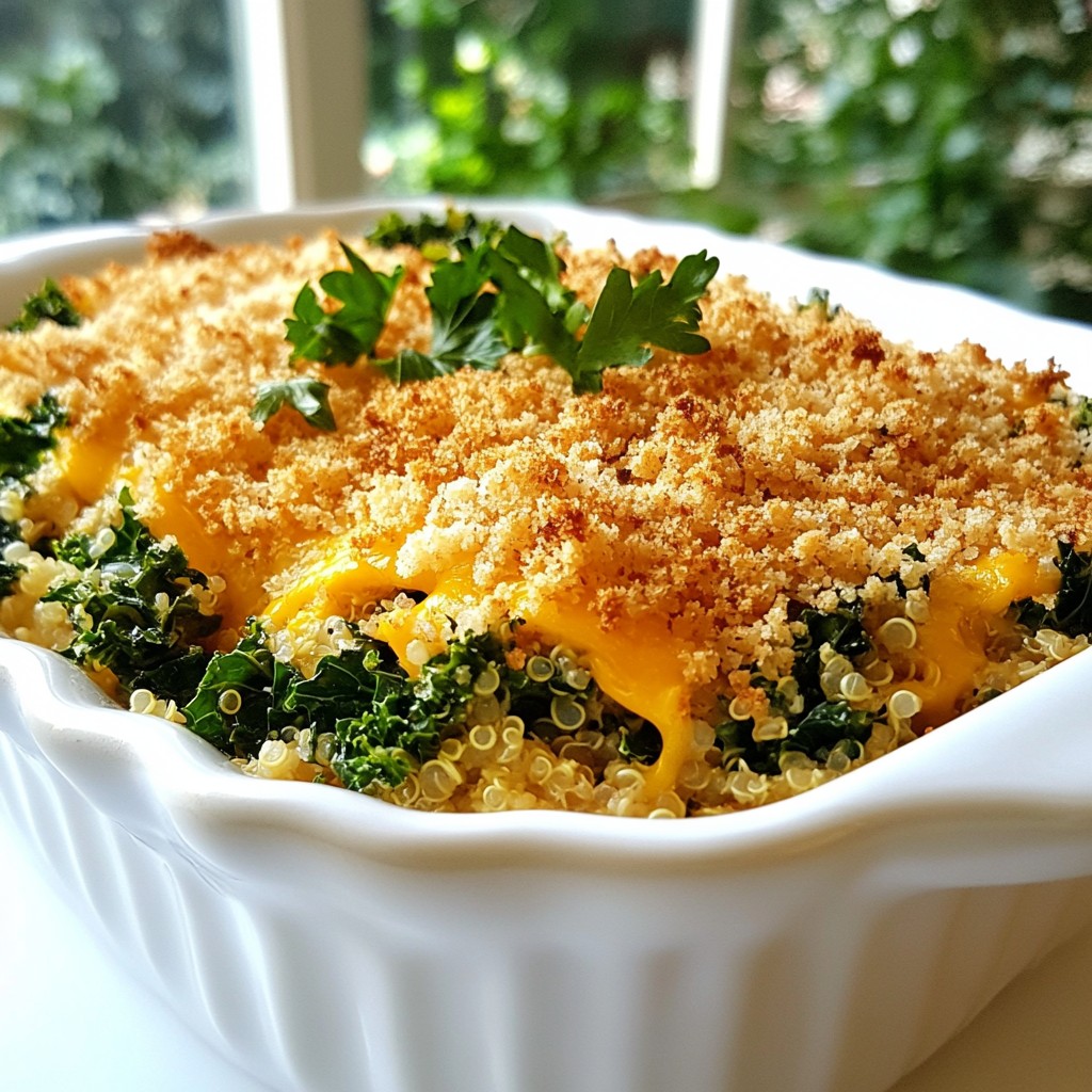 Hearty Cheesy Quinoa and Kale Casserole Delight