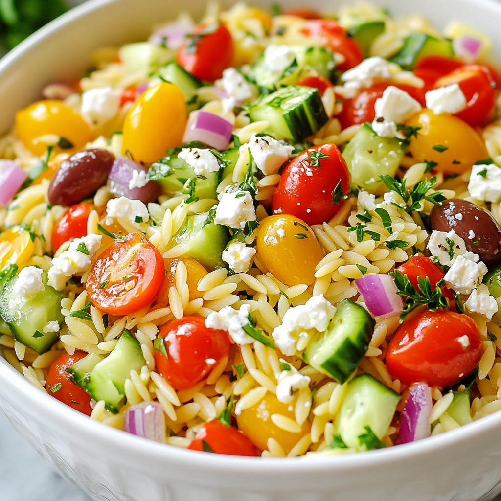 Greek Orzo Pasta Salad Fresh and Flavorful Recipe