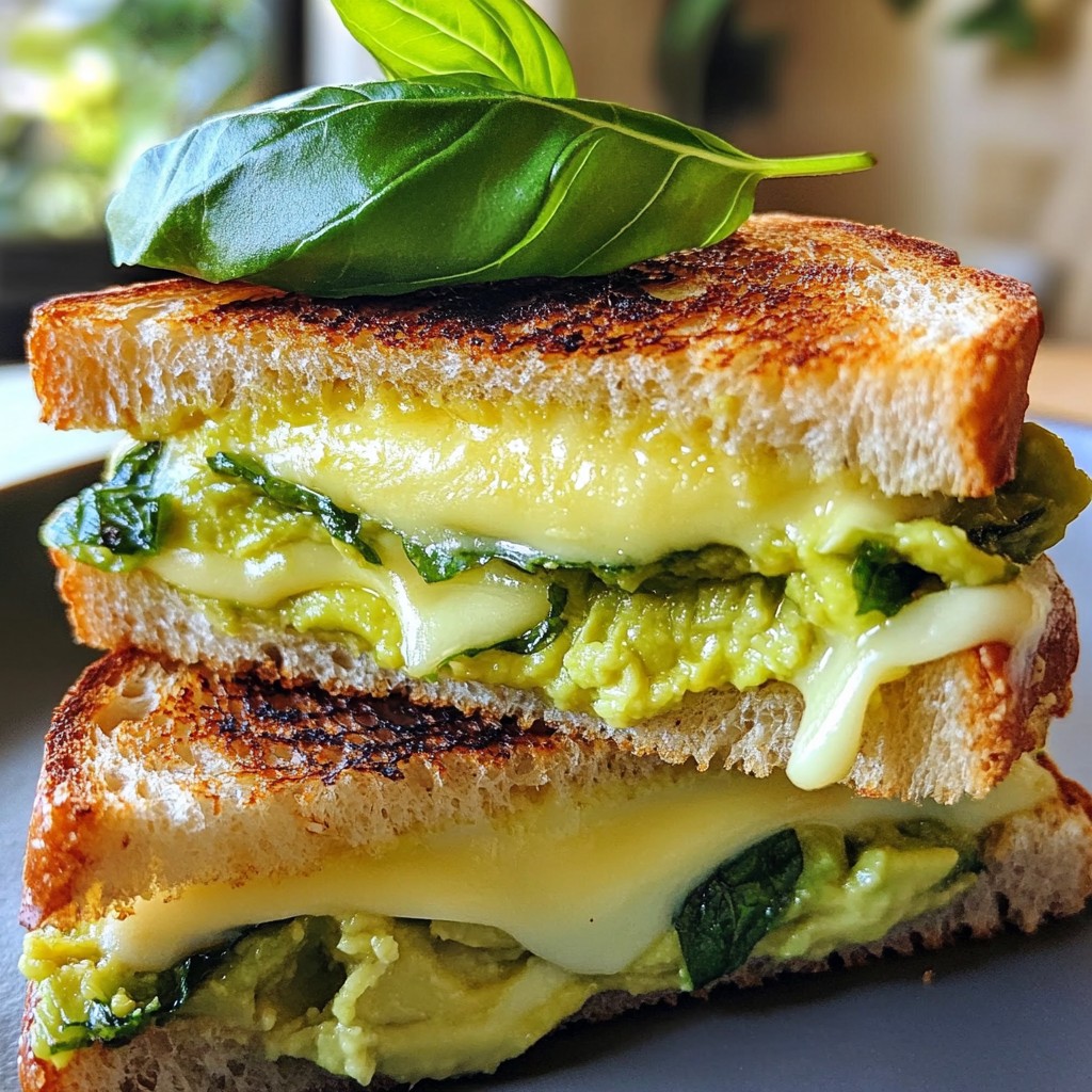 Avocado and Melted Cheese Grilled Sandwich Delight