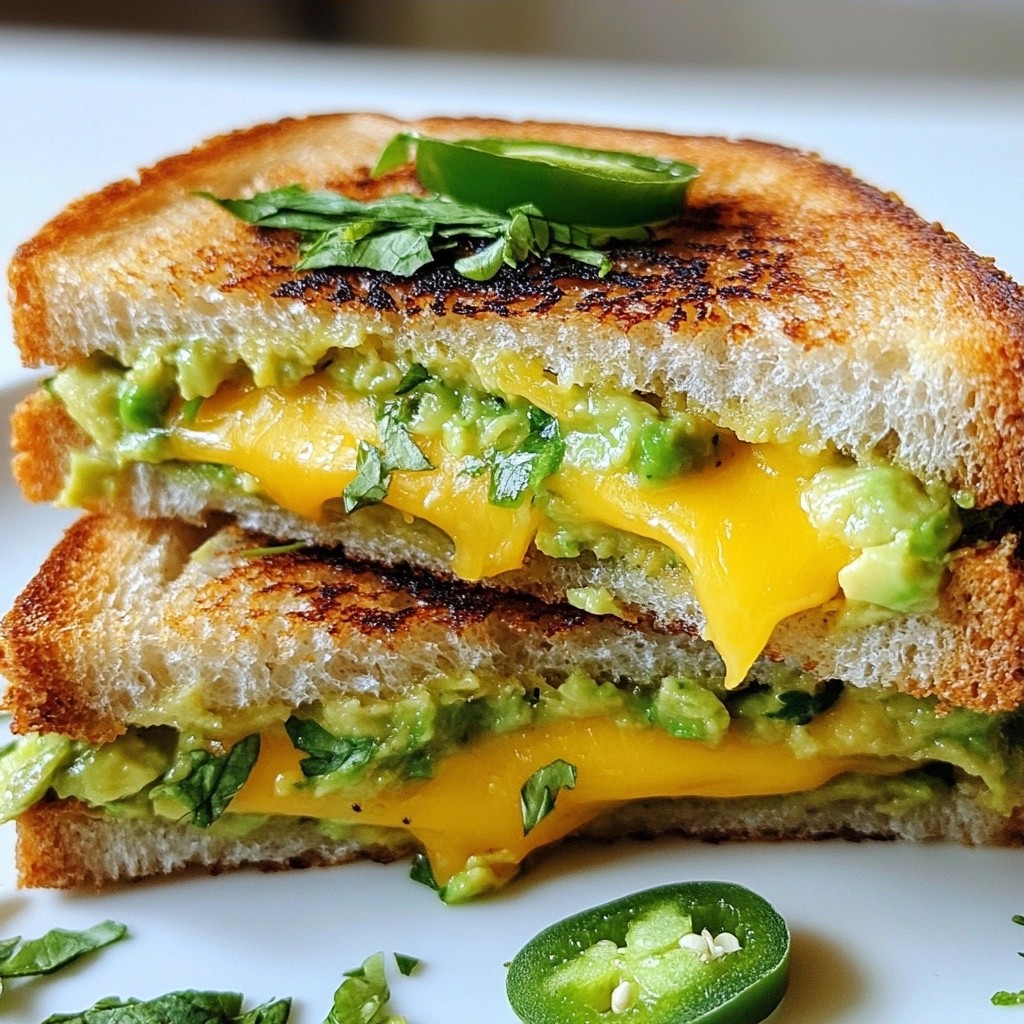 Spicy Cheesy Avocado Grilled Cheese Melt Delight