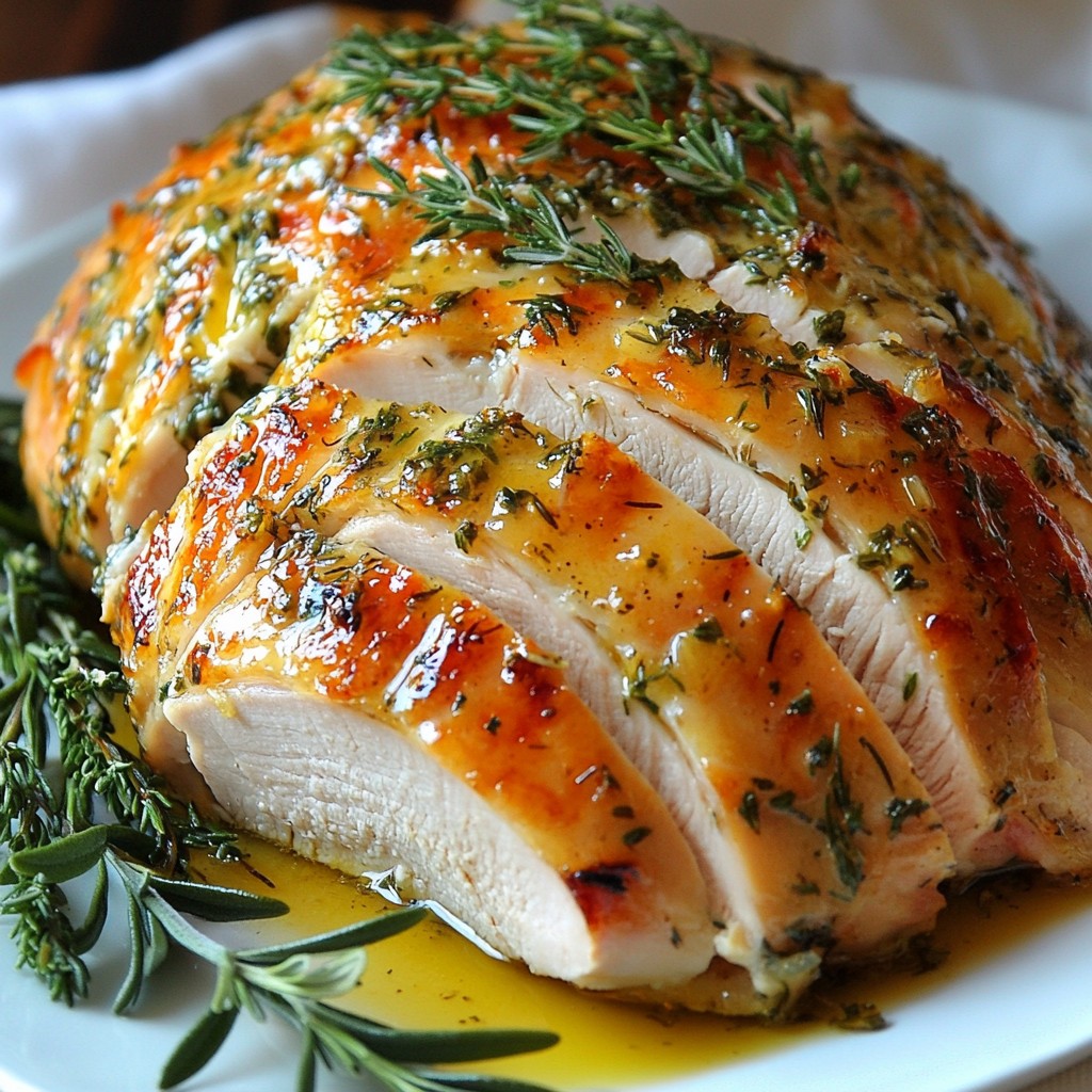 Herb Butter Roasted Turkey Breast Juicy and Flavorful