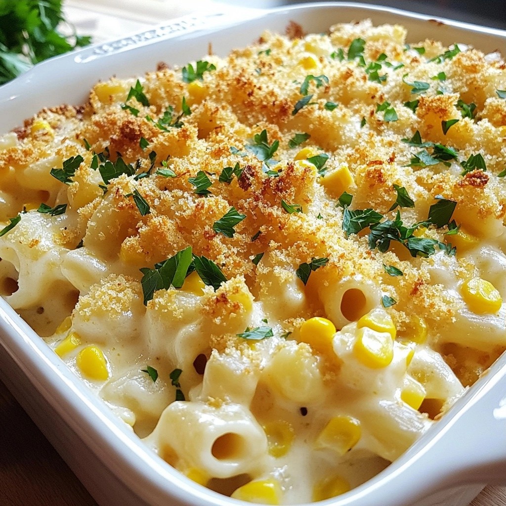 Creamy Mac and Cheese with Roasted Corn Delight