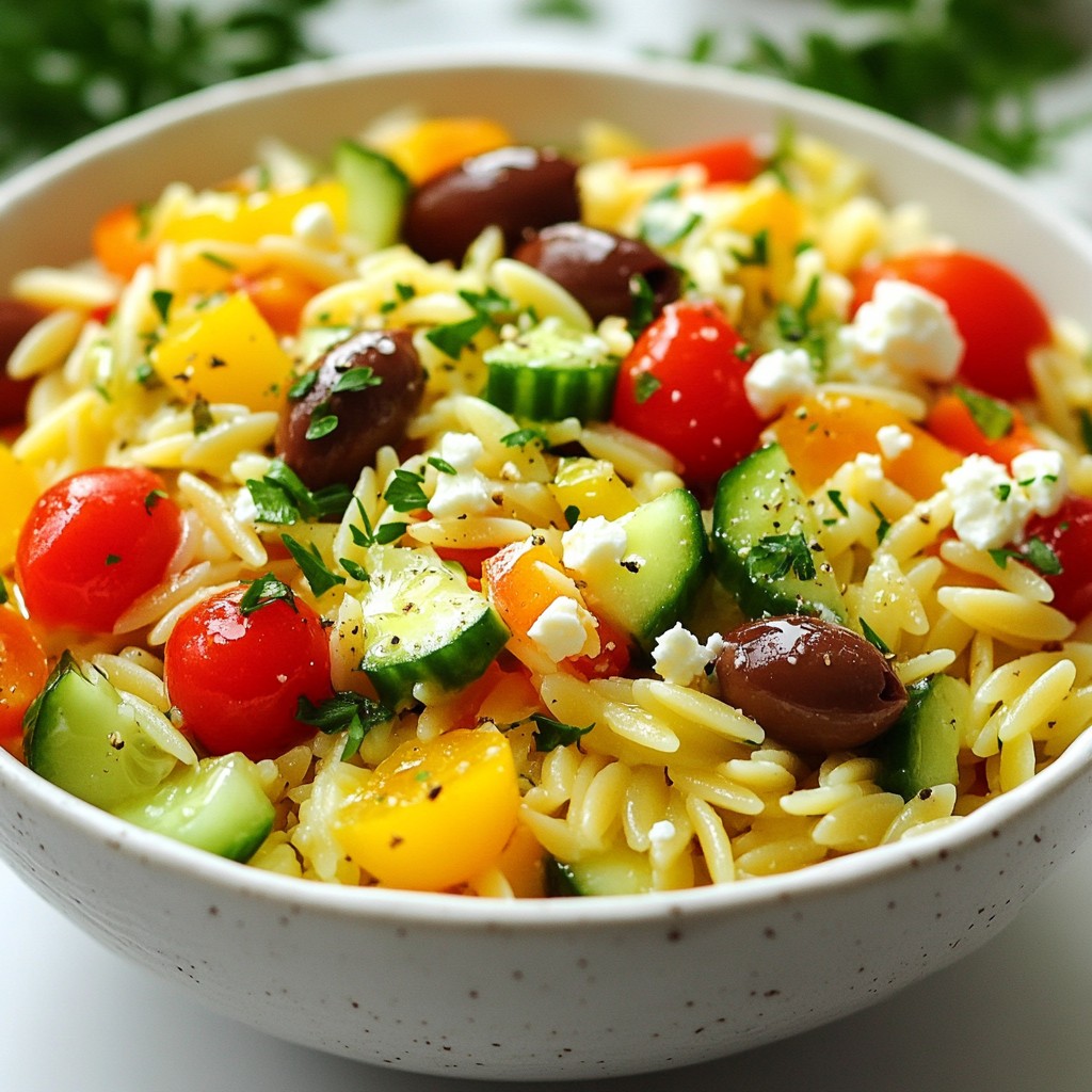 Greek Orzo Pasta Salad Fresh and Flavorful Delight
