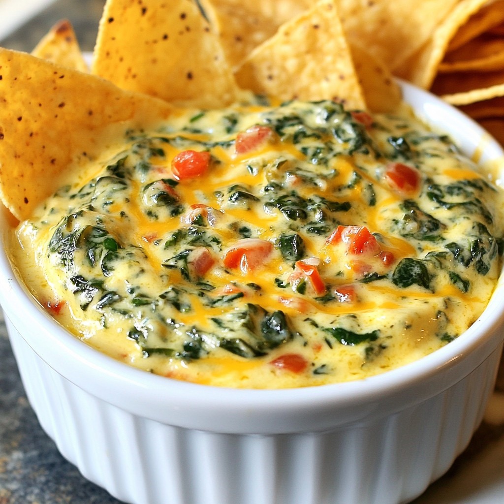 Creamy Spinach and Cheese Queso Simple Dip Recipe