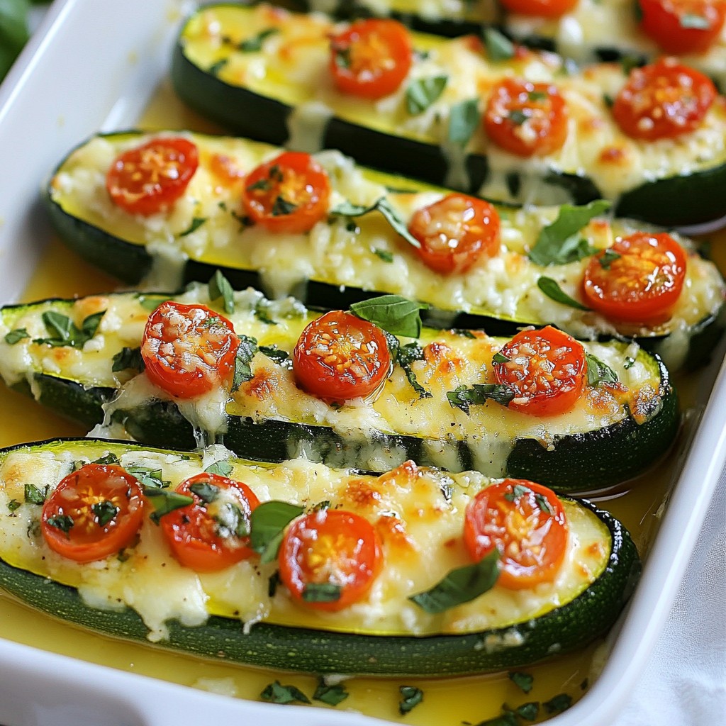 Savory Cheesy Herb-Stuffed Zucchini Boats Delight