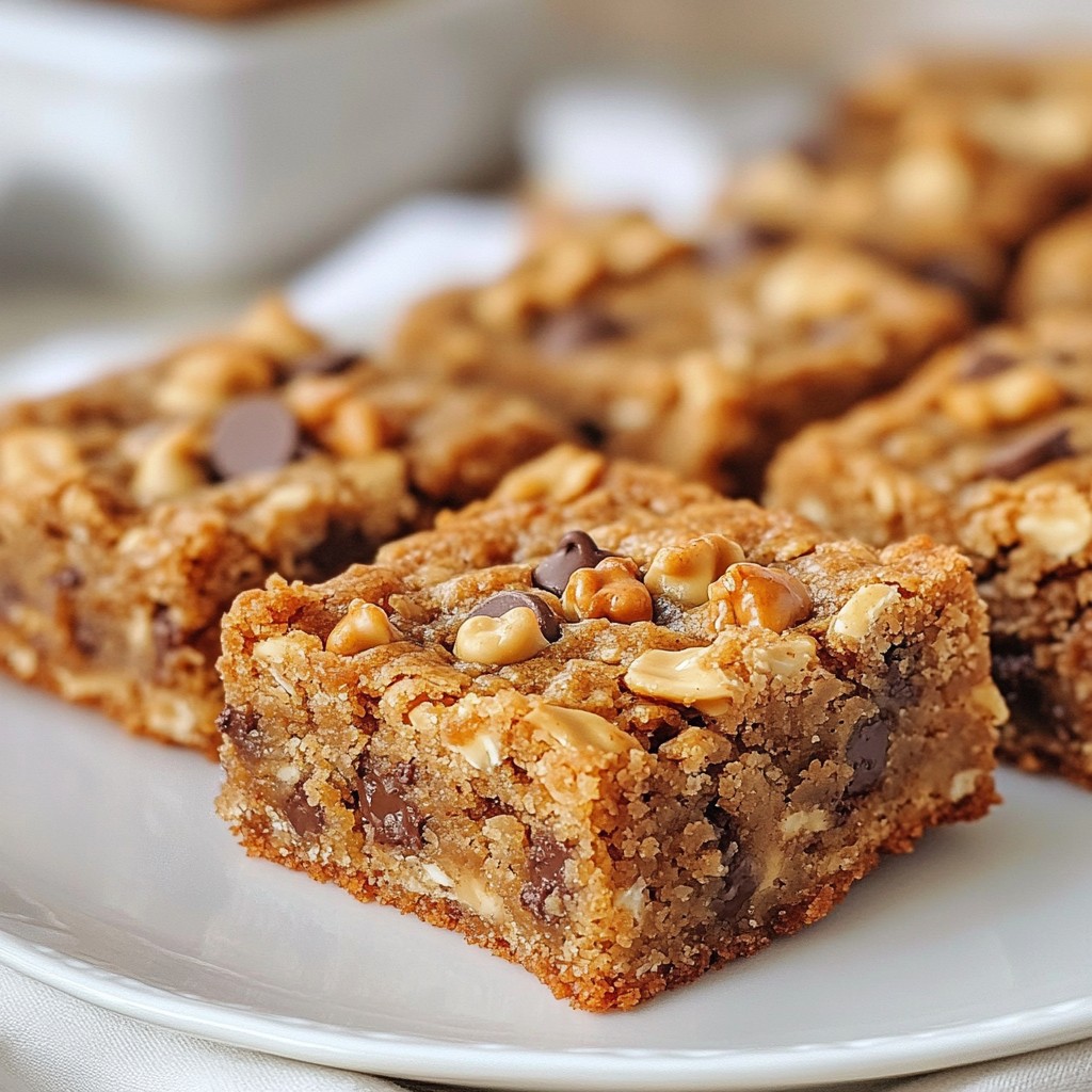 Peanut Butter Oatmeal Cookie Bars Easy and Tasty Treat