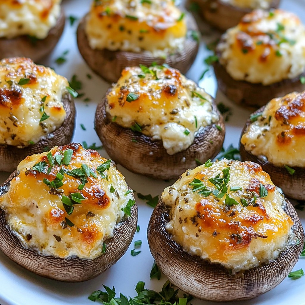 Creamy Cheese Herb Stuffed Mushrooms Delightful Snack